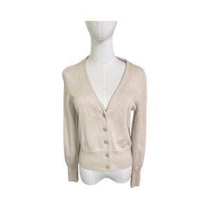 Favorite Daughter Cardigan XS Tan Button Front Sweater 85% Cotton 15% Cashmere